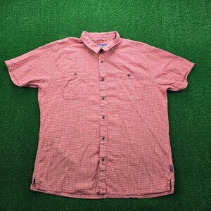 Patagonia Shirt Mens 2XL Red Short Sleeve Check Western Outdoor Organic Cotton‎